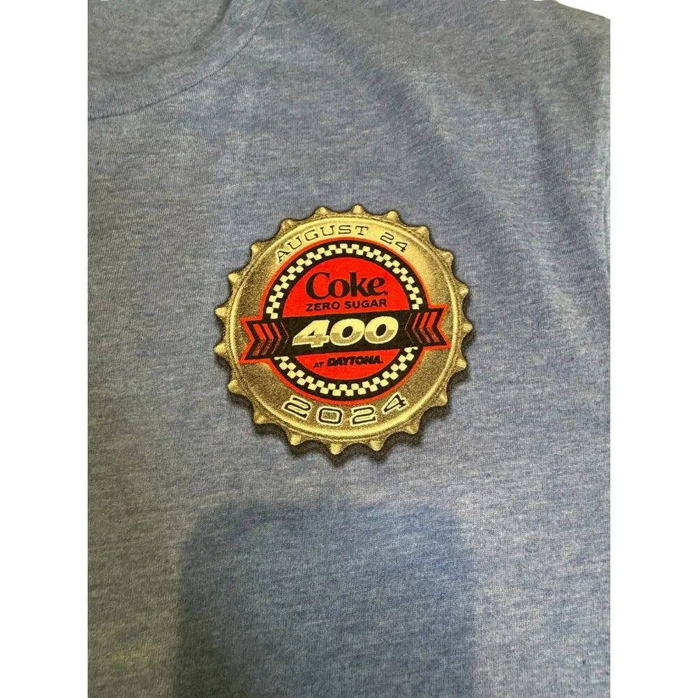 NASCAR Daytona Coke 400 2024 Blue Graphic Racing Tee Mens M - Picture 4 of 9